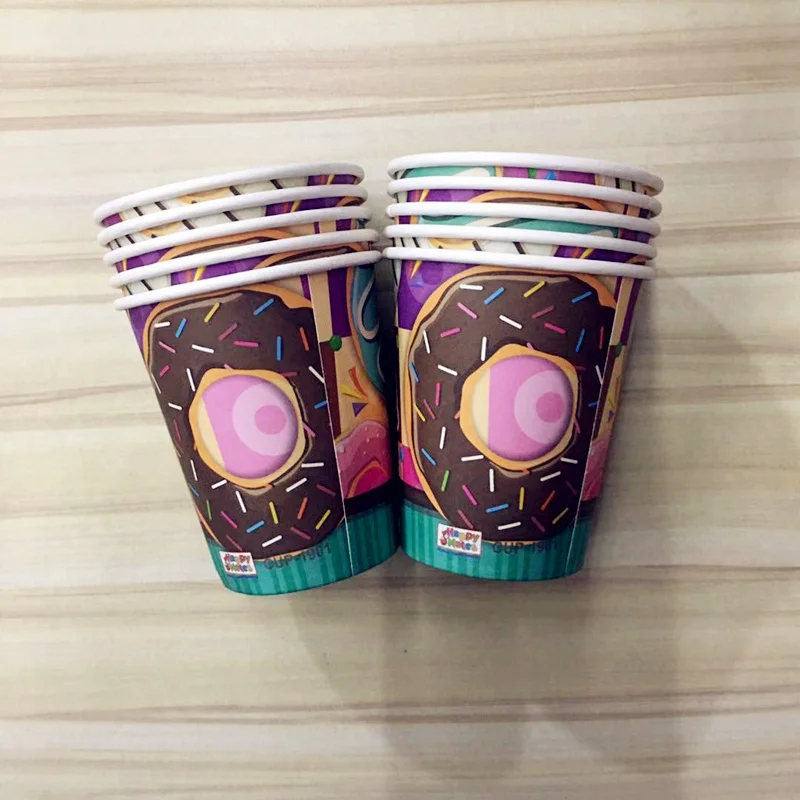 Мультяшные Милые Пончики скатерть для вечерние одноразовые подарки на день