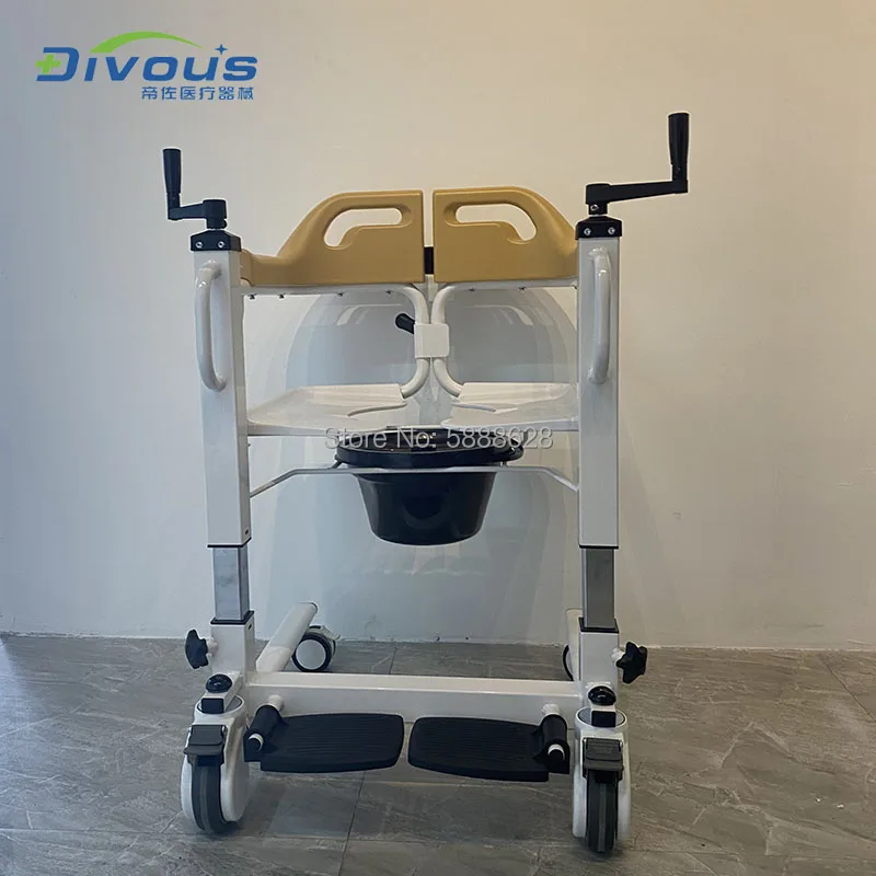 

Elderly Handicapped Easy Folding Toilet Commode Chairs Wheelchair With Toilet Bowl Bearing 120kg