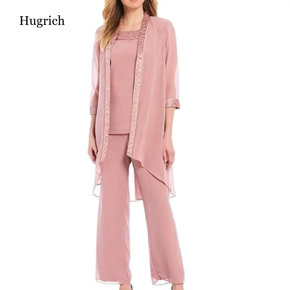 Комплект из трех предметов женские костюмы шифоновый топ со средней посадкой и