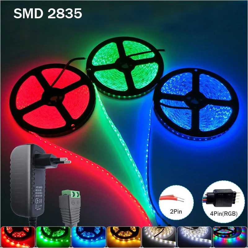 

5M / Roll led strip 2835 Luminous Flux More Higher Than Old 3528 5630 5050 SMD LED Strip light 60LEDs/M 12V lamp String Decor