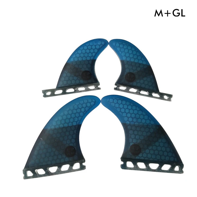 Плавники с одним язычком M + GL для серфборда Quad плавник Сотами стекловолоконная