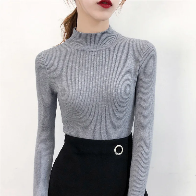 New Women's Turtleneck Sweater Women Kniited Sweaters Winter 2019 Autumn Pullover Jumper Truien Dames Slim Fit | Женская одежда