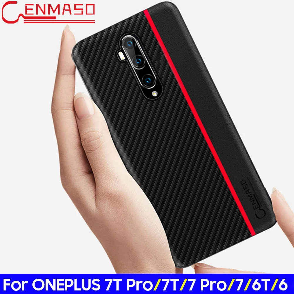 Чехол для Oneplus 7T Pro 6 T 6 T, чехол для Oneplus 7T 5T 6 T 7 Pro, чехол из углеродного волокна и кожи, мягкий силиконовый чехол для One plus 6 T
