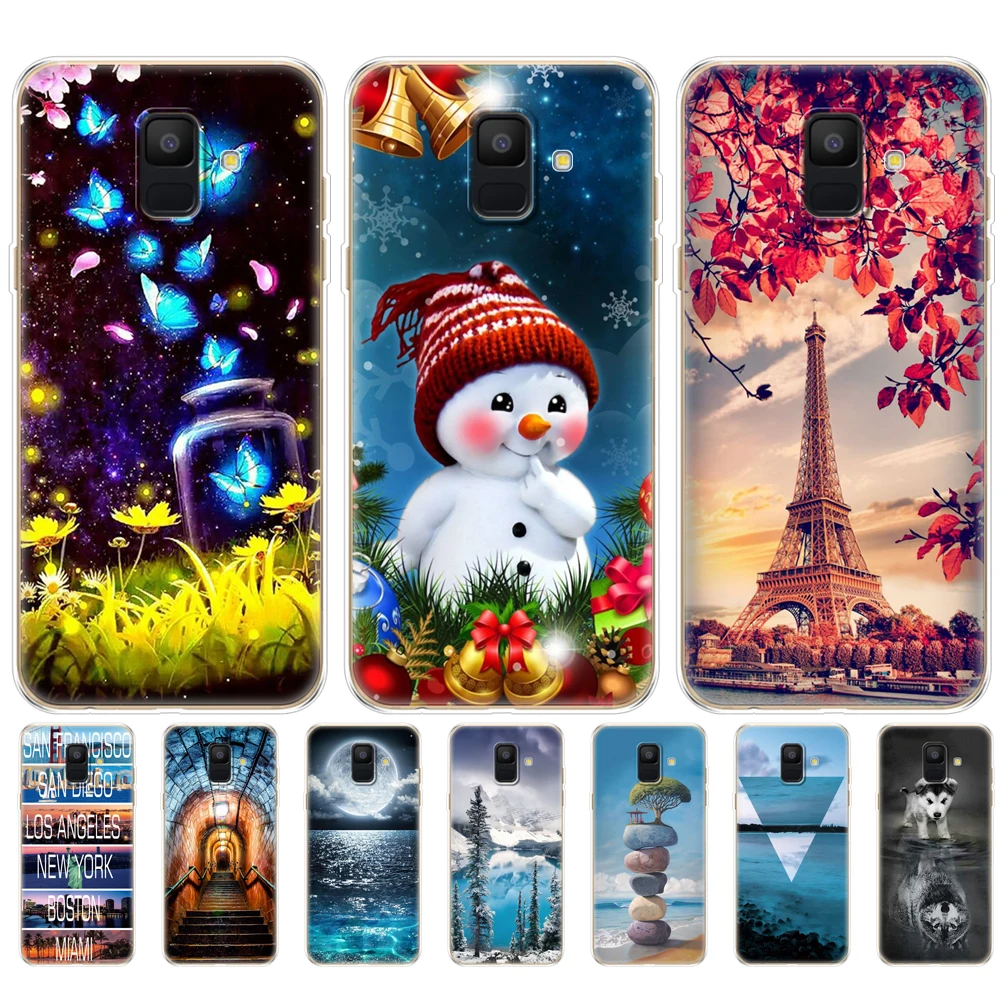 Силиконовый чехол для Samsung Galaxy A6 2018 с двумя SIM картами SM A600 A600F samsung plus A605 A605F Мягкий