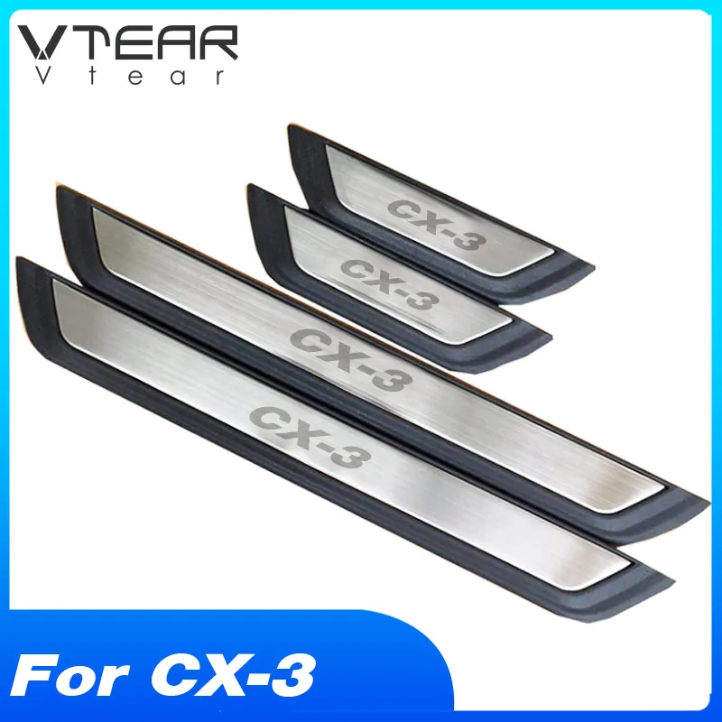Vtear для Mazda мазда CX-3 CX3 Накладка на порог автомобильной двери защитные накладки из нержавеющей стали аксессуары для интерьера 2018 2019 2020 автомобильные товары