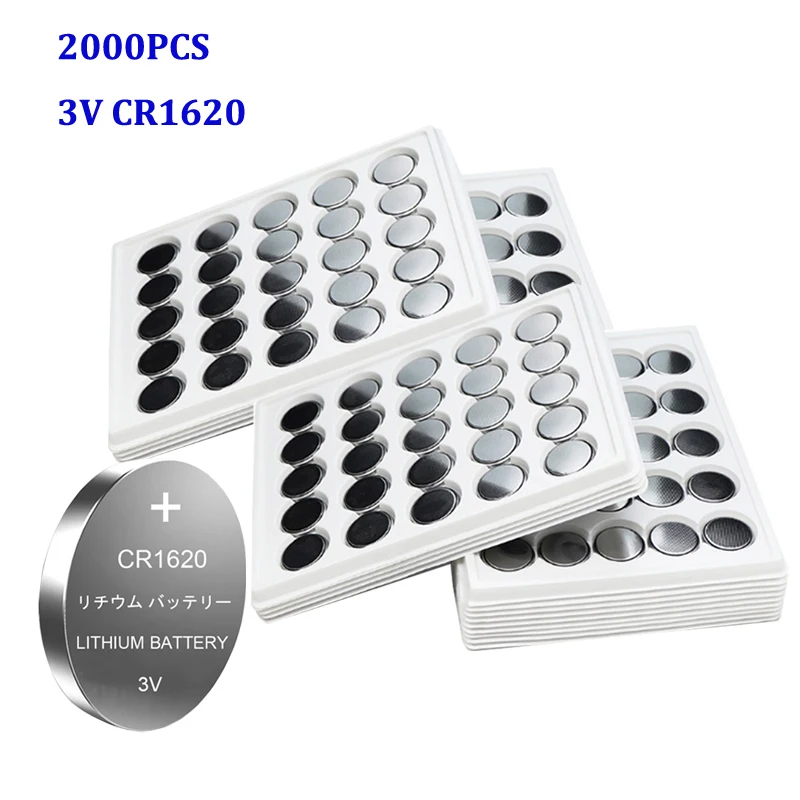 

2000 шт. новые батареи таблеточного типа CR1620 ECR1620 DL1620 5009LC, литиевая батарея монетного типа 3 в CR 1620 для часов, электронных игрушек, пультов диста...