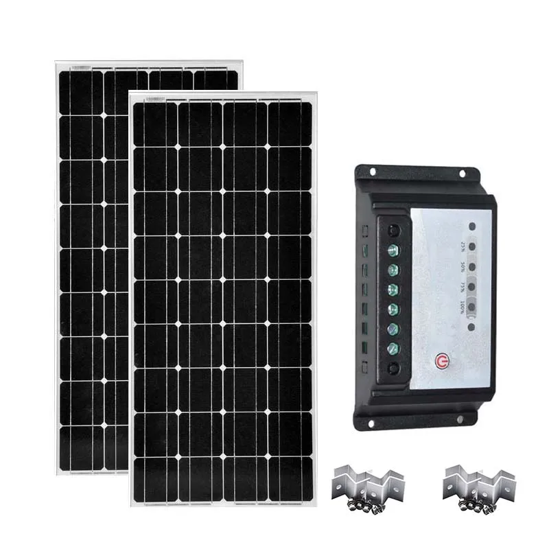 Солнечный Комплект 200 Вт солнечная панель 100 12 В 2 шт Контроллер заряда В/24 20A