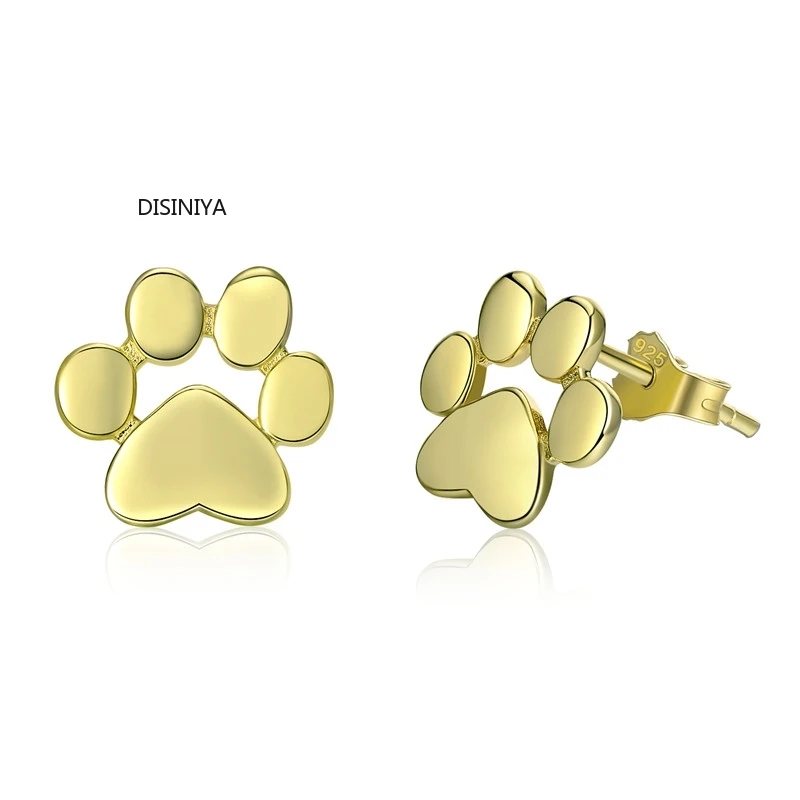 Женские серьги-гвоздики в виде лапы кота и собаки | Украшения аксессуары