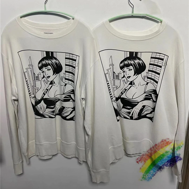 

White CAVEMPT C.E Sweatshirts Men Woman 1:1 high Quality Crewneck Simple Style Comic Print Cav Empt Hoodies