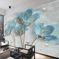 custom 3d wallpaper european style jewelry flower light luxury mural living room tv sofa background wall decor papel de parede