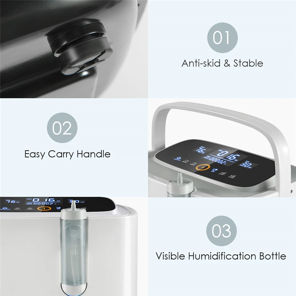 

AUPORO 1 LPM Oxygen Generator Machine Oxygen Concentrator Adjustable Home Atomization for Elderly Pregnant Women Air Purifier