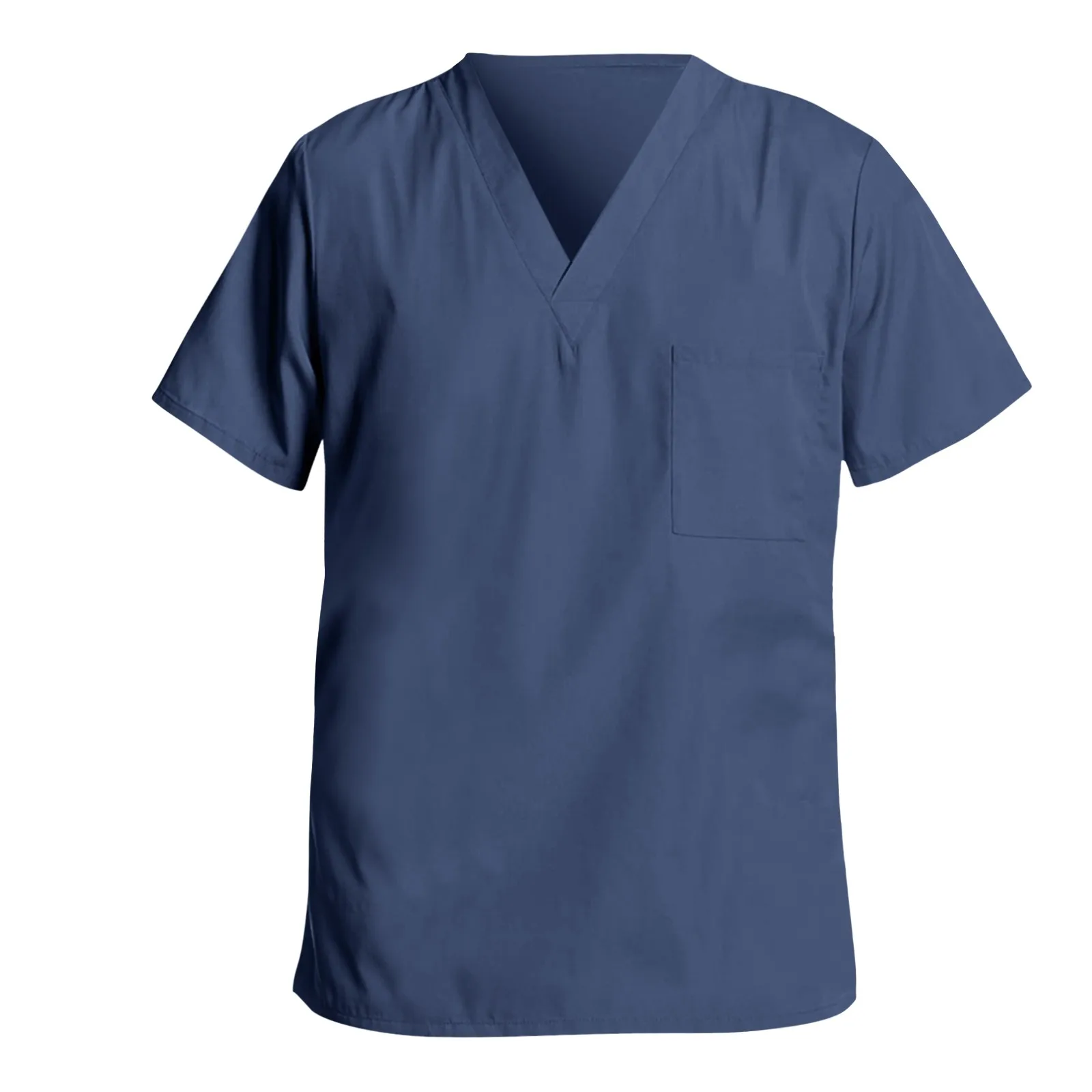 

Solid Men Nursing Uniform Short Sleeve V Neck Workwear Top Doctor Scrubs Uniforms with Pockets Cotton Carer Tops Male 2021 A50