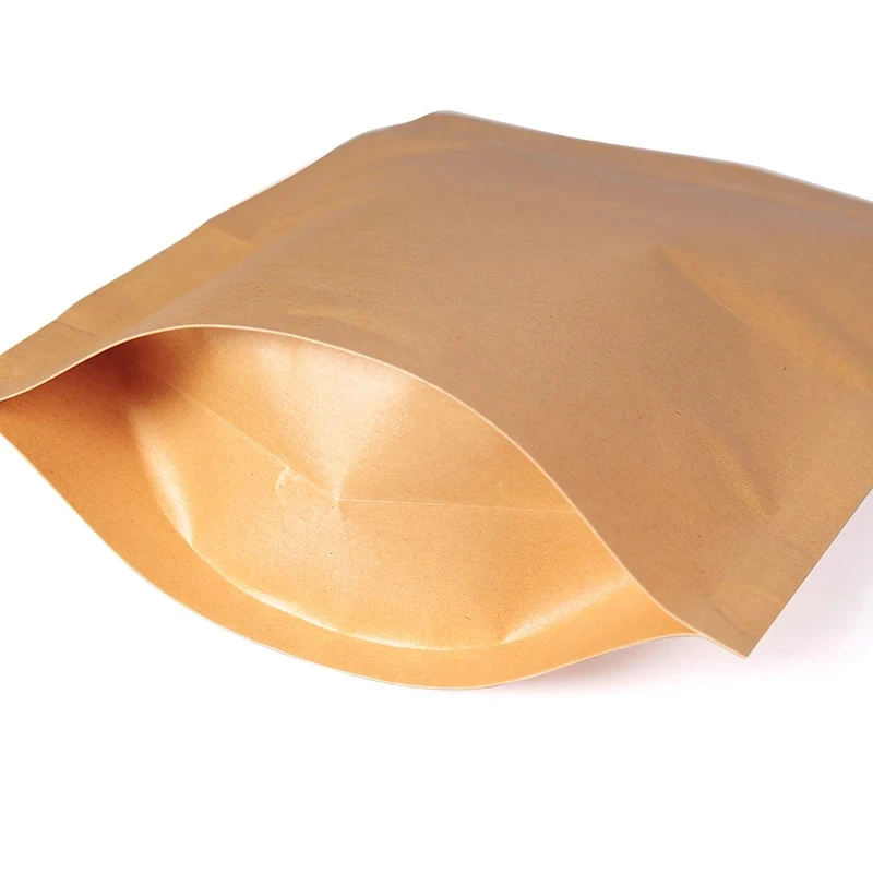 Kraft Paper ziplock bag with Window Food Storage Tea Dried Fruit Gift Coffee Bean Candy Home kitchen organizer Packaging 50 Pcs | Дом и сад
