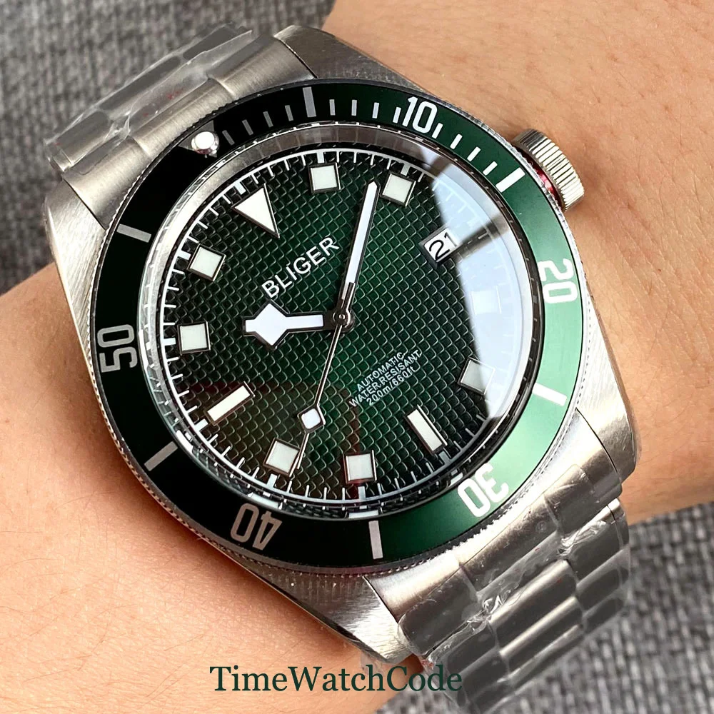 Японские механические Автоматические Мужские часы NH35 41 мм светящиеся