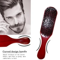 bristle wave hair beard brush hair comb wooden handle large curved comb men natural bristle combs salon hair styling tools