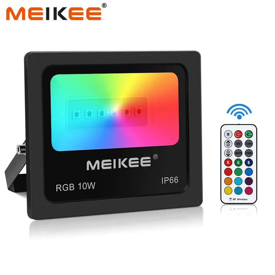 10 Вт RGB Светодиодный прожектор светильник AC100-240V водонепроницаемый Светодиодный прожектор светильник s Открытый Точечный светильник s поисковый светильник s с пультом дистанционного управления для улицы сада