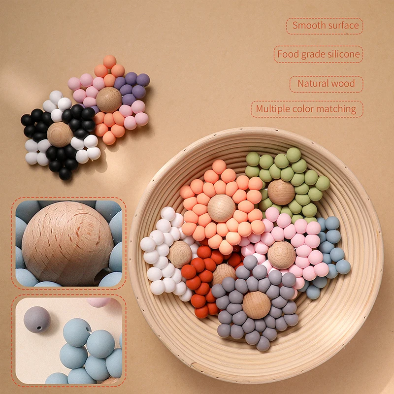 Let's make-mordedor de silicona sin BPA para reci&eacute;n nacidos, juguete mordedor de silicona de colores, f&aacute;cil de limpiar, seguro, regalos para Baby Shower-2