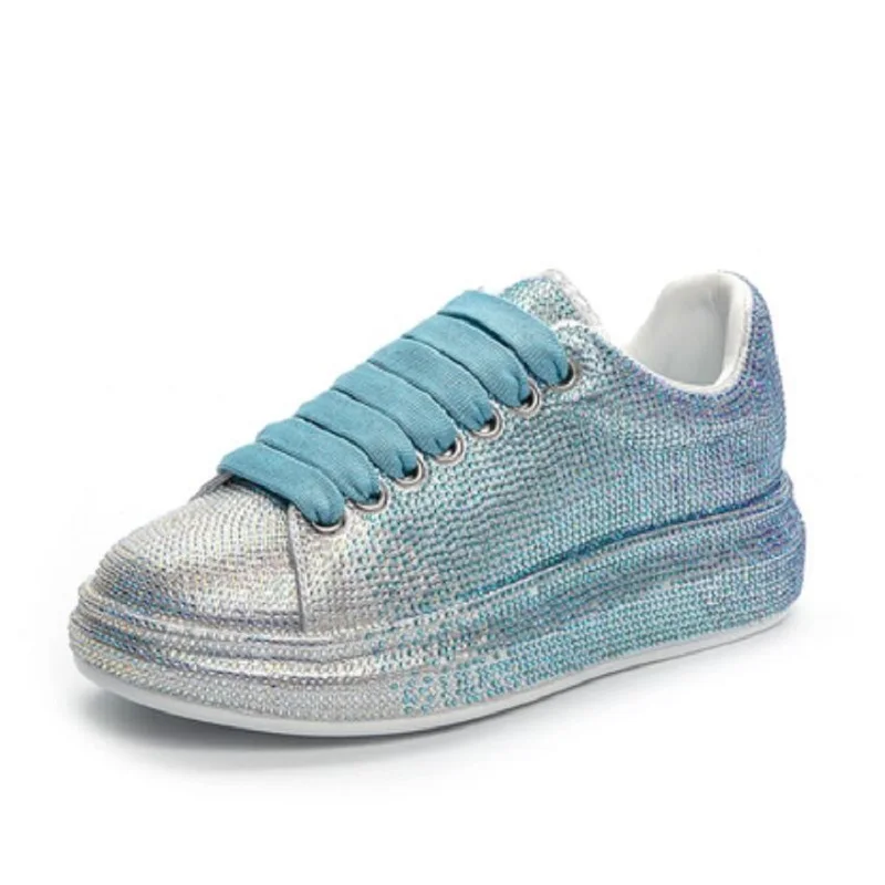 Кроссовки Стразы градиентные женские спортивная обувь дышащие повседневные