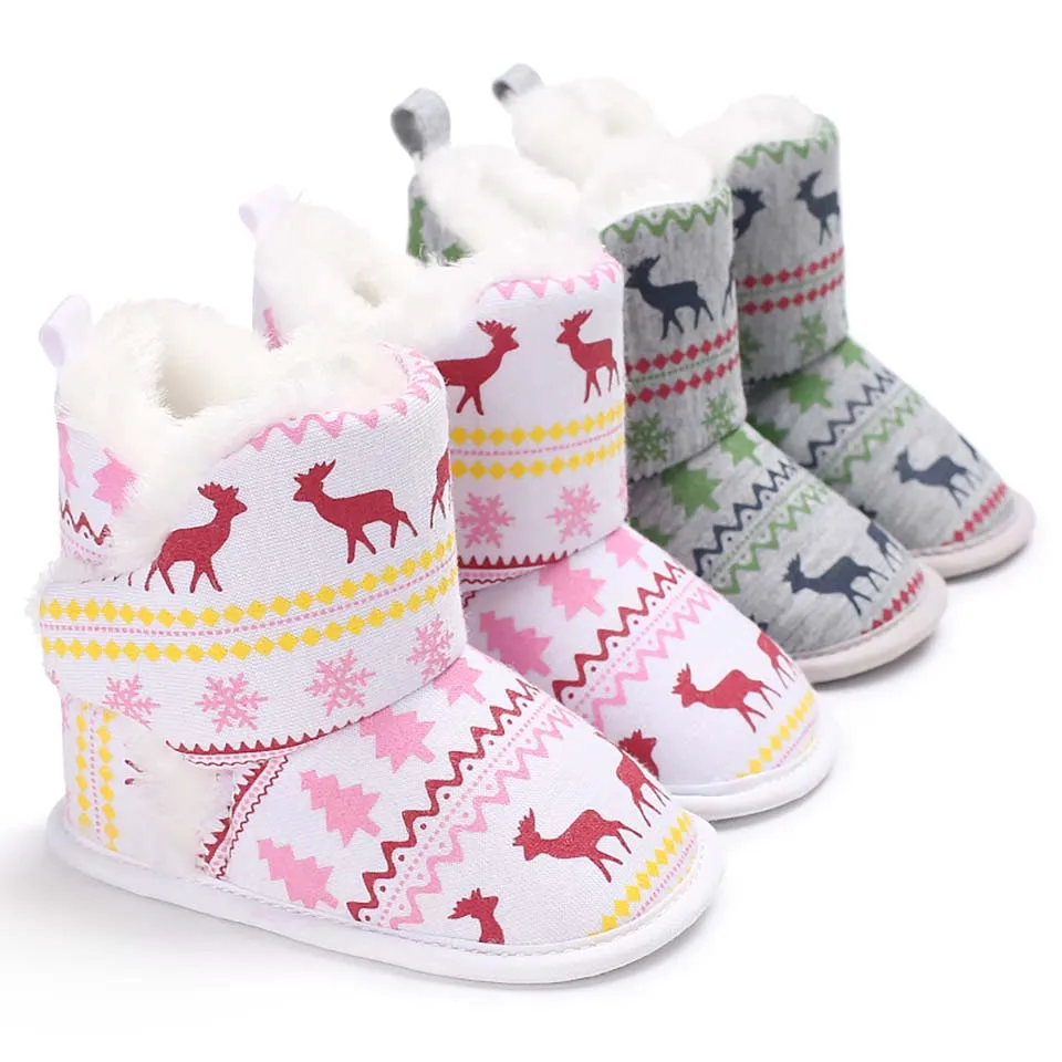 

Baby Shoes Toddler Walkers Winter Baby Boots Girl Boy Warm Thick Fur Child Snow Booties Newborn Soft Sole Elk Prewalker 0-18M