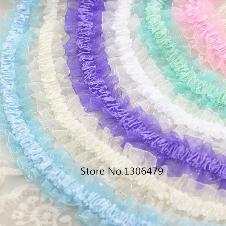 Лента бархатная эластичная с оборками 5-10 м 4 см | Дом и сад