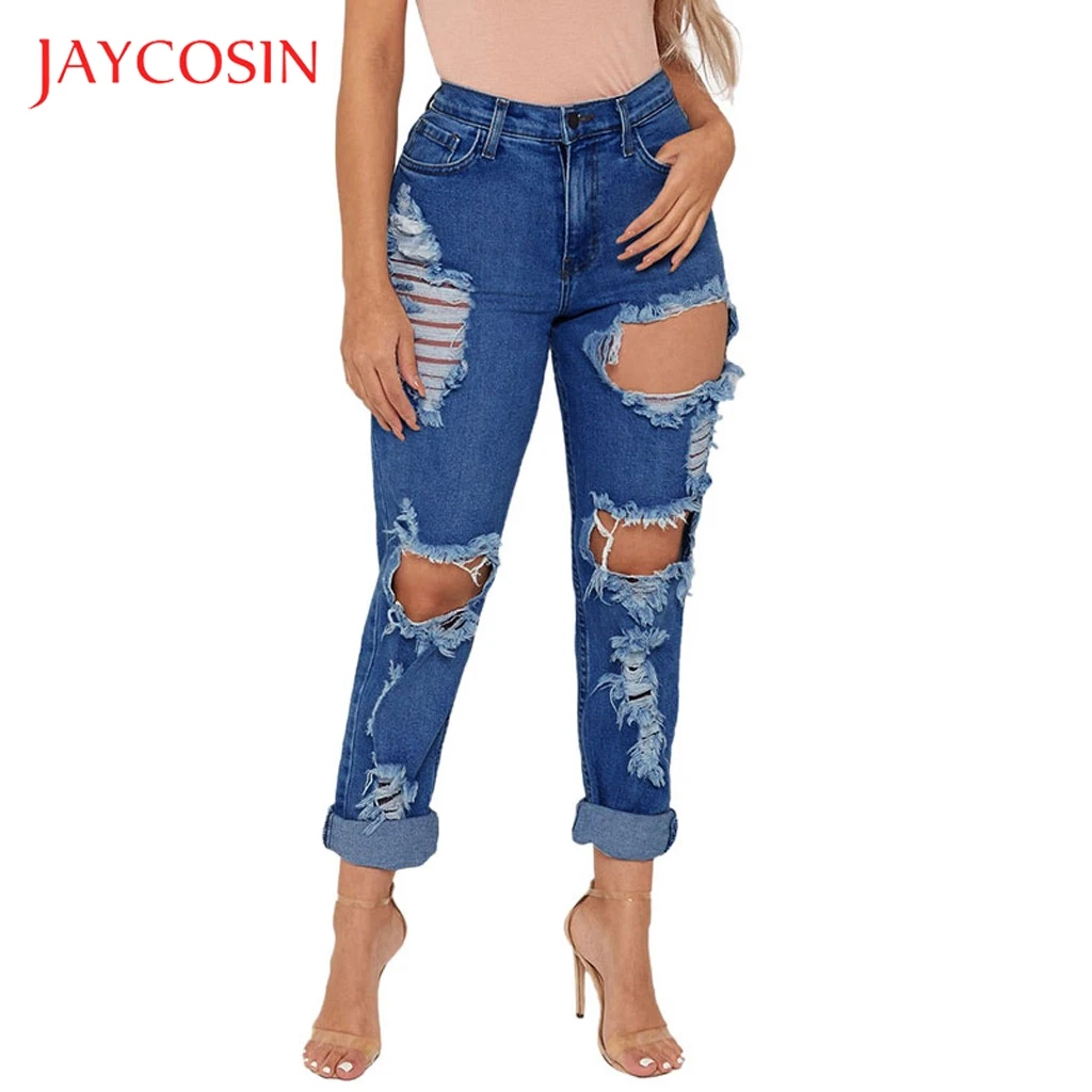 Jaycosin, рваные джинсы для женщин, с карманами, с дырками, стрейчевые, эластичные, узкие брюки, пуш-ап, с высокой талией, джинсы, mujer 87
