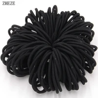 100pcslot new rope elastic hair ties 4mm2mm thick hairbands girls headbands girls diy accessories headwear