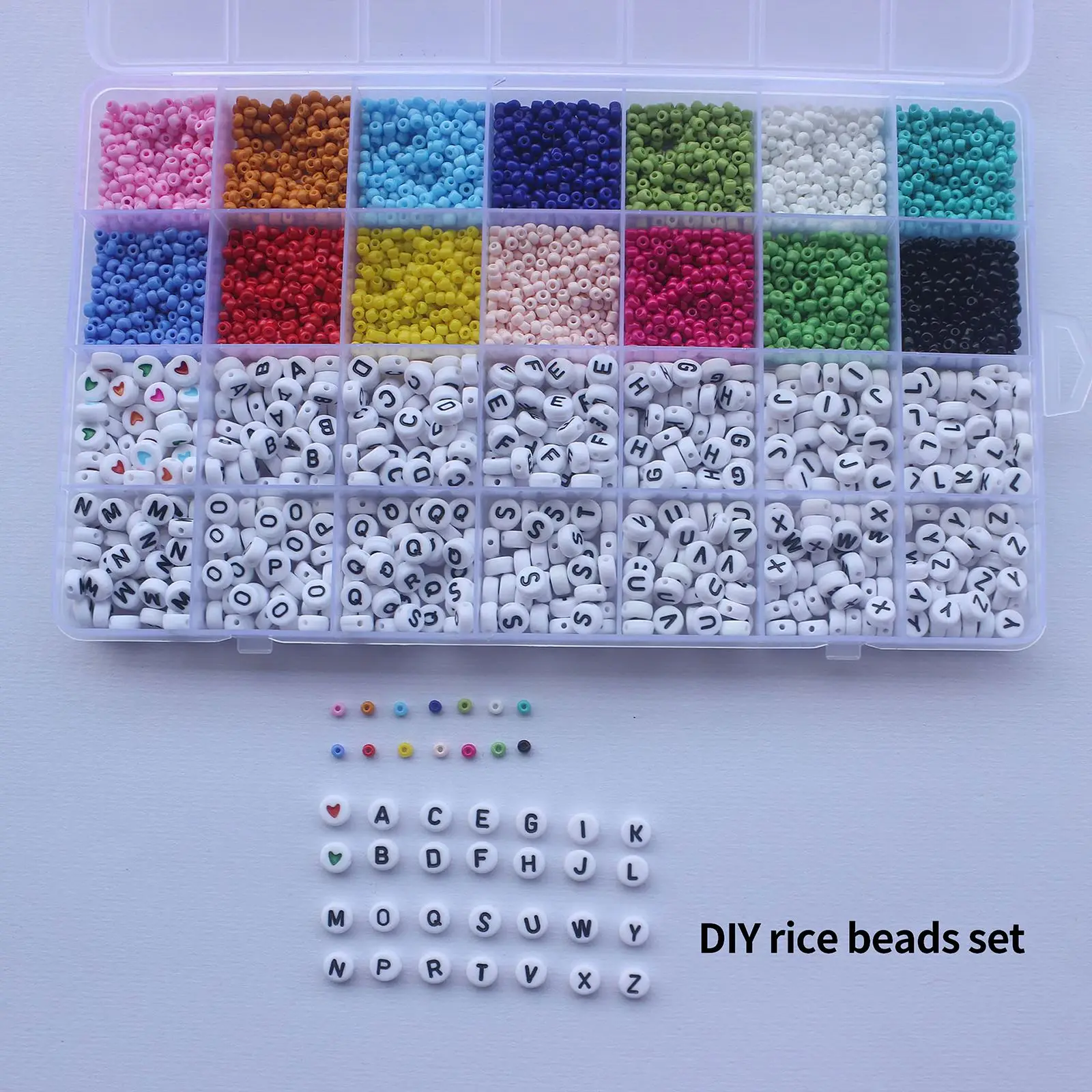 

Round Acrylic Letter Beads Set For DIY Kids Bracelets Necklace Jewelry Making Square Plastic Alphabet Puzzle Beads Boxes