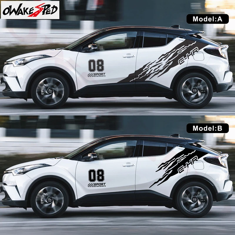 1 Набор стильных наклеек для дверей автомобиля с обеих сторон для-Toyota C-HR C HR