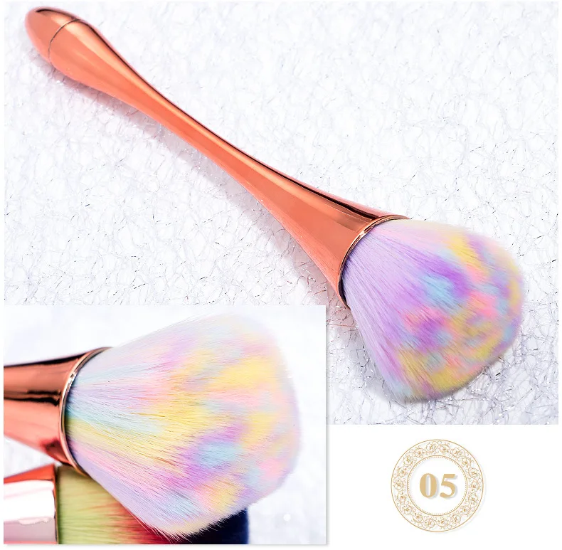 Щетка для пыли ногтей (большая) 1 шт. 3 цвета щетка мягкая удобная УФ гель