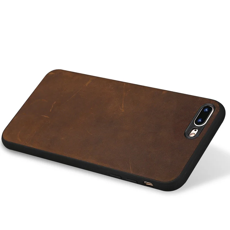 Тонкий кожаный чехол для iPhone 7 Plus 8 plus настоящая кожа задняя защитная крышка iphone X XR