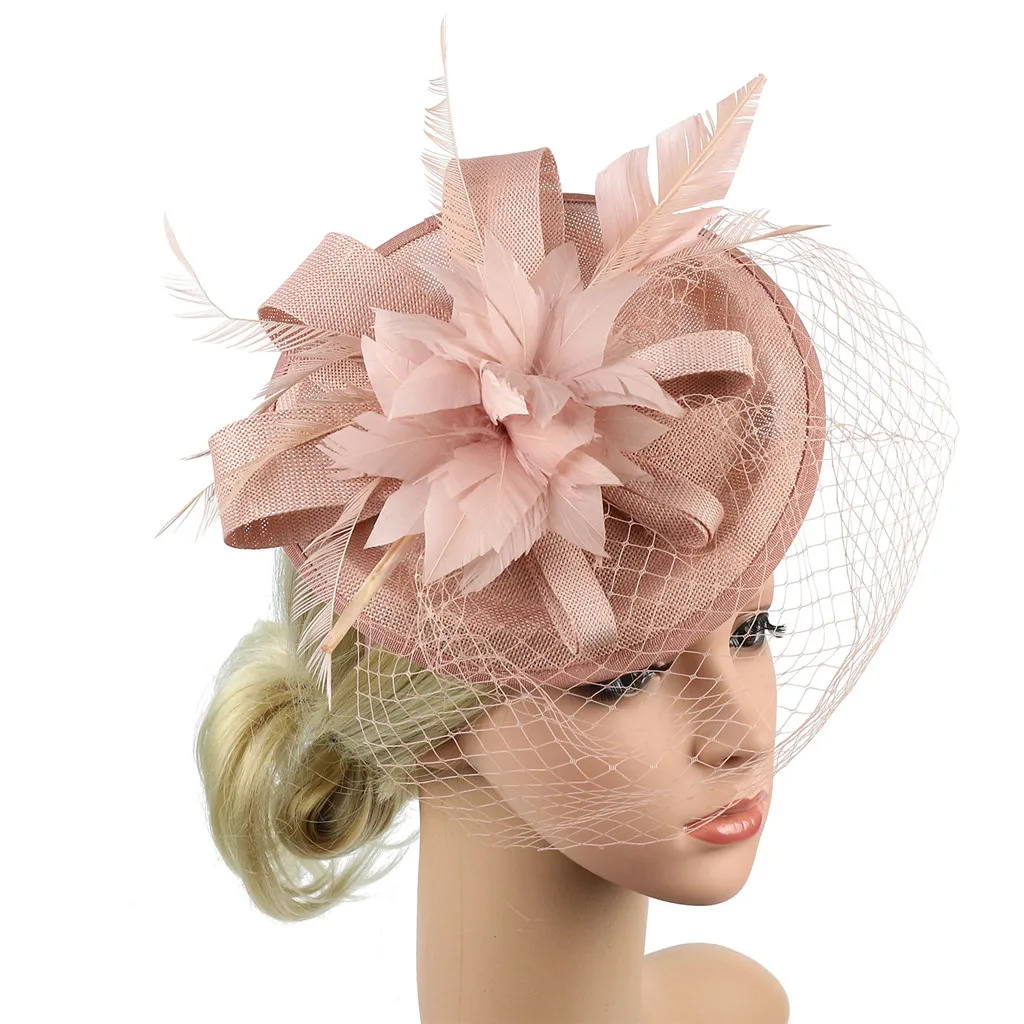 Женская Вуалетка с зажимом для волос и перьями свадебная Повседневная шляпа