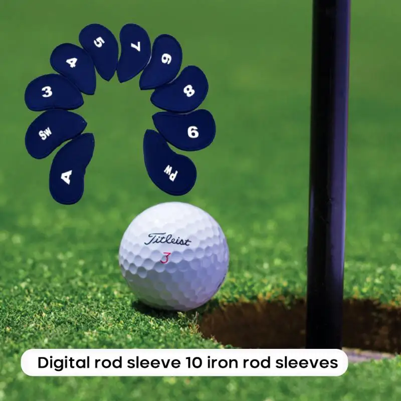 

Golf Club Iron Head Protector Golf Accessories 10Pcs/set Golf Iron Head Covers Iron Putter Protective Black Window