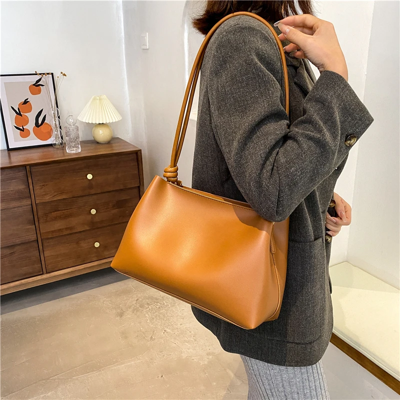 

OLSITTI Solid Color PU Leather 2 In 1 Bag Shoulder Bags for Women 2020 Casual Women Handbag Wallet Sac A Main