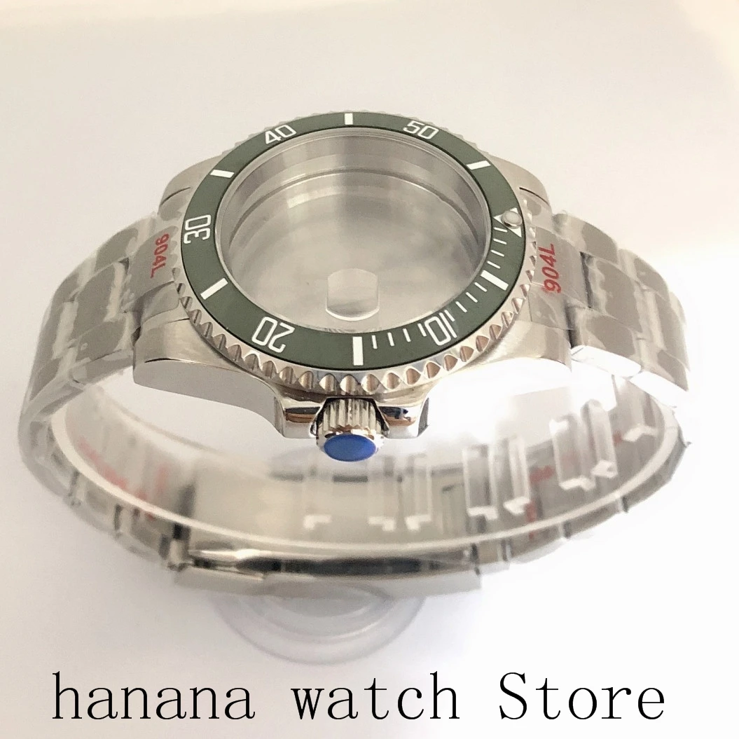 

Подходит для NH35 / NH36 Mingzhu2813 Miyota нержавеющая сталь самонамотка 40 мм чехол, сапфировое стекло дерево зеленый вращающийся ободок