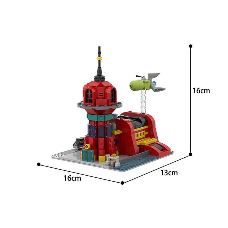 

Moc City Buildings Mini Planet Express Sterne Filme Series Spaceship Street View Building Blocks Model Toys for Children Gifts