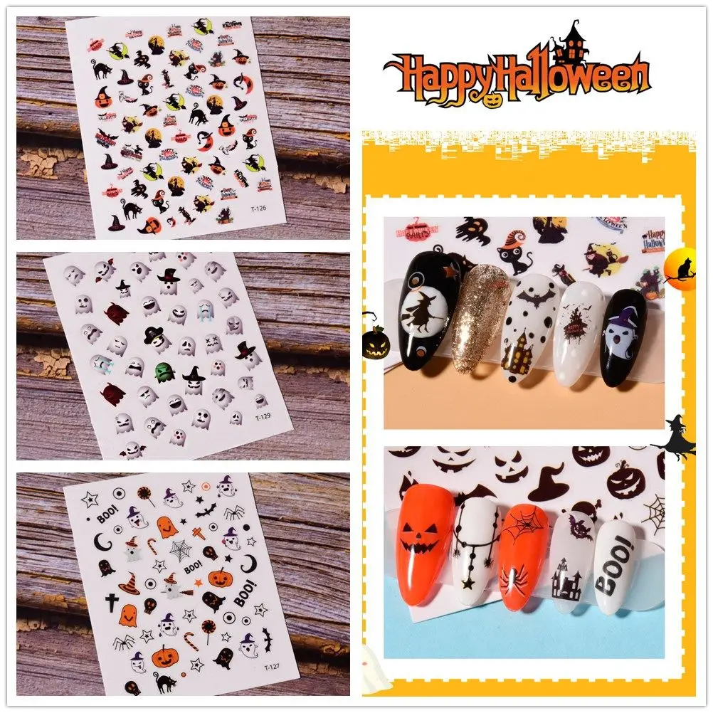 DIY Искусство Макияж модная Водонепроницаемая Тыква фонарь скелет паук дизайн