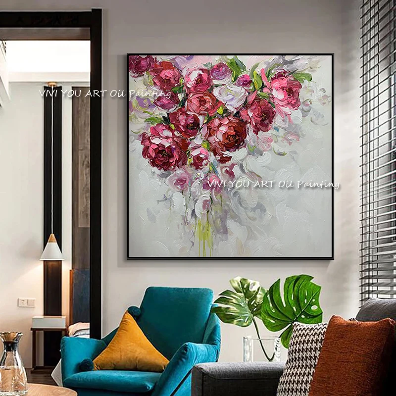 Лидер продаж палитра ручной работы фотообои на холсте картины с крупными