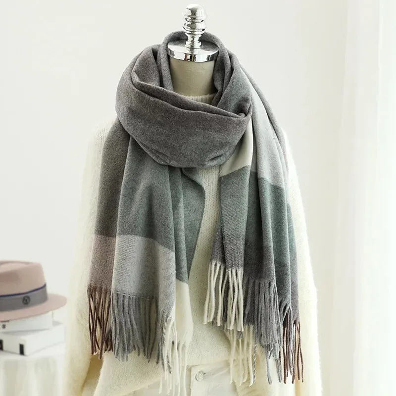 New style China quality silk lady winter warm Fashion Cashmere Thickened Popular lattice Scarves Women beach shawl hijab