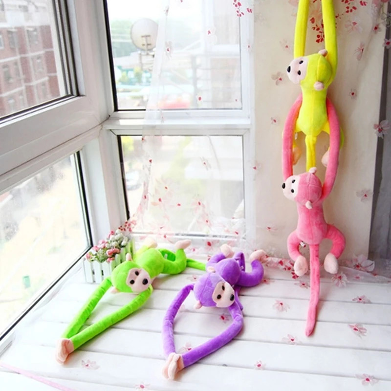60cm Kawaii Long Arm Tail Monkey Stuffed Doll Plush Curtains Baby Sleeping Appease Animal Toys Car Decoration Valentine's Day Gi | Игрушки