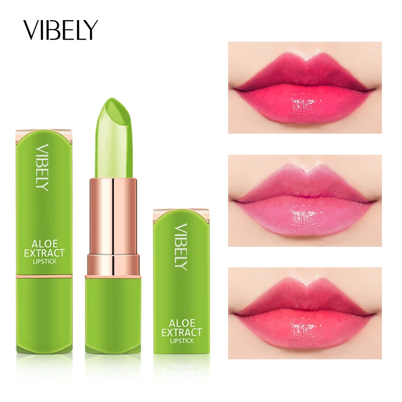 

1Pc Aloe Vera Lip Balm Color Changing Hydrating Moisturizing Long Lasting Lips care Natural Makeup Lipstick TSLM1