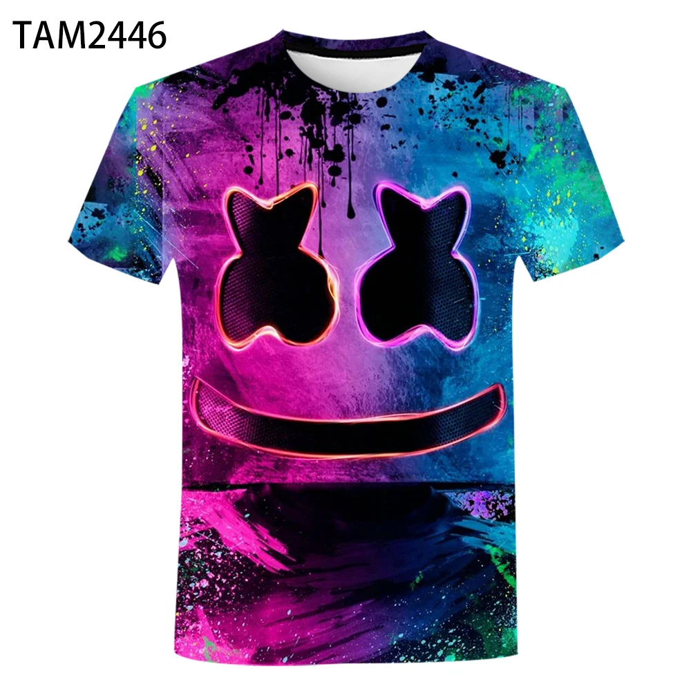 Модная 3D футболка Marshmello с принтом Новая повседневная рубашка натуральный