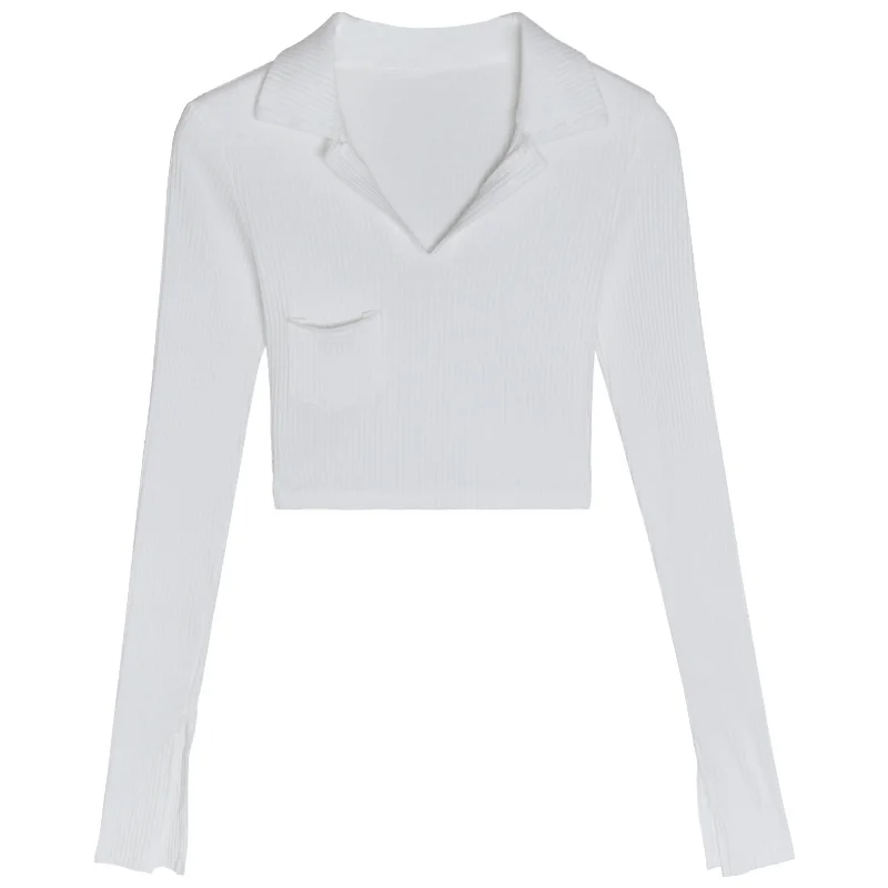 Футболка для девушек Однотонная футболка с длинным рукавом женский летний