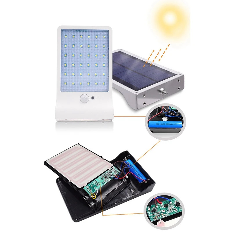 450Lm 36Led солнечный уличный светильник с монтажным стержнем спортивный датчик