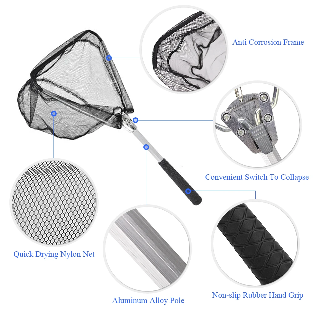 

Kids Fishing Rod and Reel Combo Full Kit 1.6m Telescopic Fishing Rod Reel Set Fish Net Hooks Lures Barrel Swivels Tackle Box