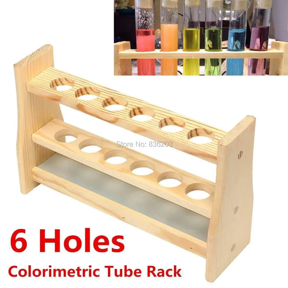 6 отверстий деревянная стойка для пробирок 25 мм держатель испытаний подставка