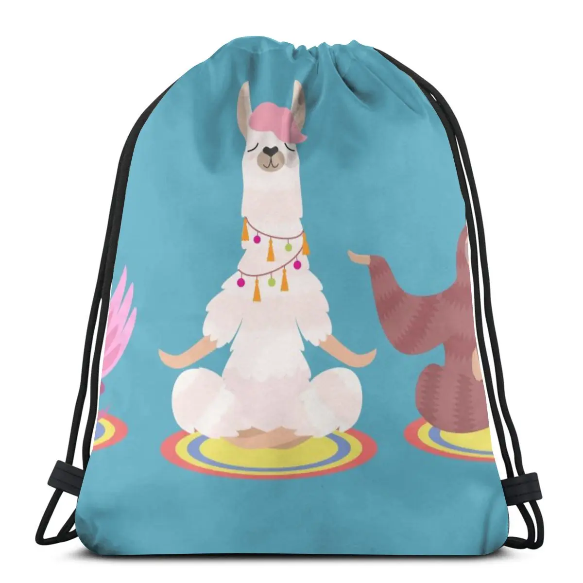 

New beam mouth backpack Drawstring Drawstring Cute Sloth Llama And Flamingo bag Unisex fashion bag