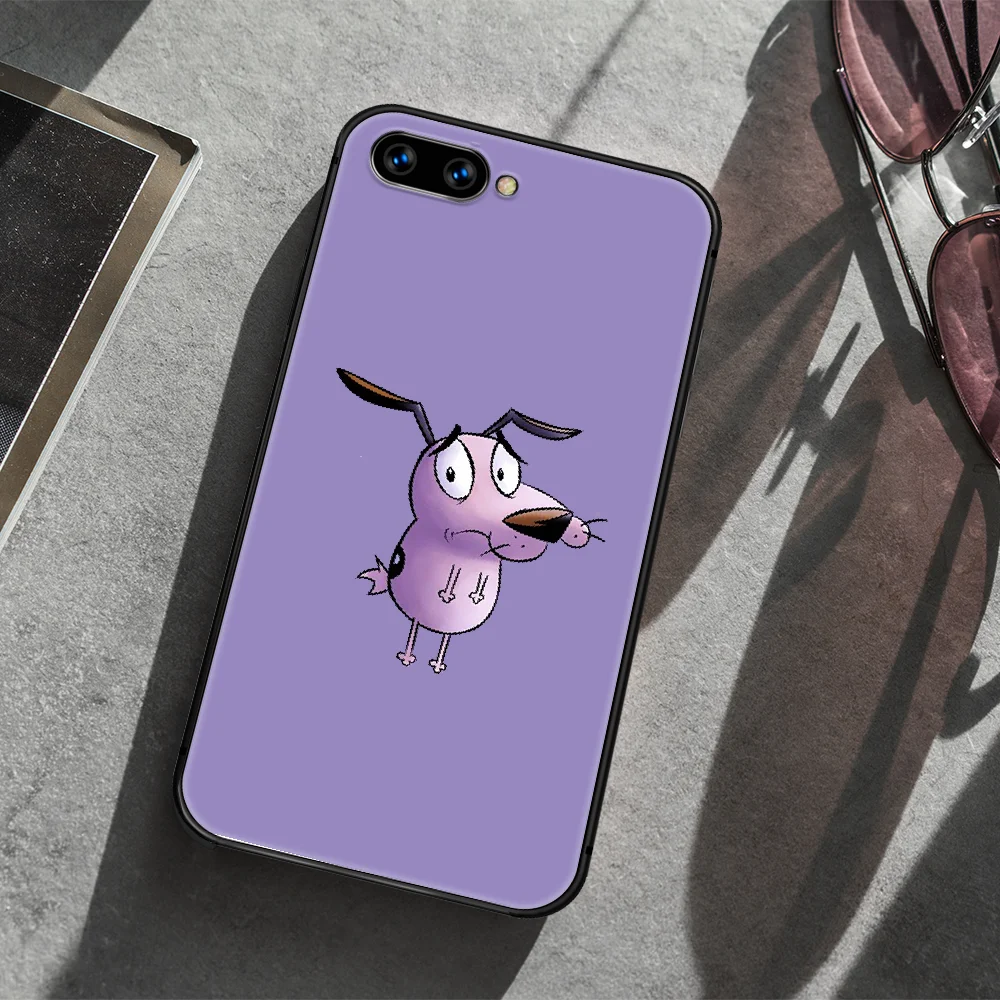 

cartoon courage cowardly dog Phone Case Cover Hull For HUAWEI honor 7a 8 8s 8a 8x 9 9x 10 20 i Lite Pro black Prime Painting