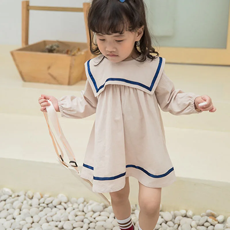 Весенняя детская одежда новая Корейская версия темно-синяя хлопковая юбка с