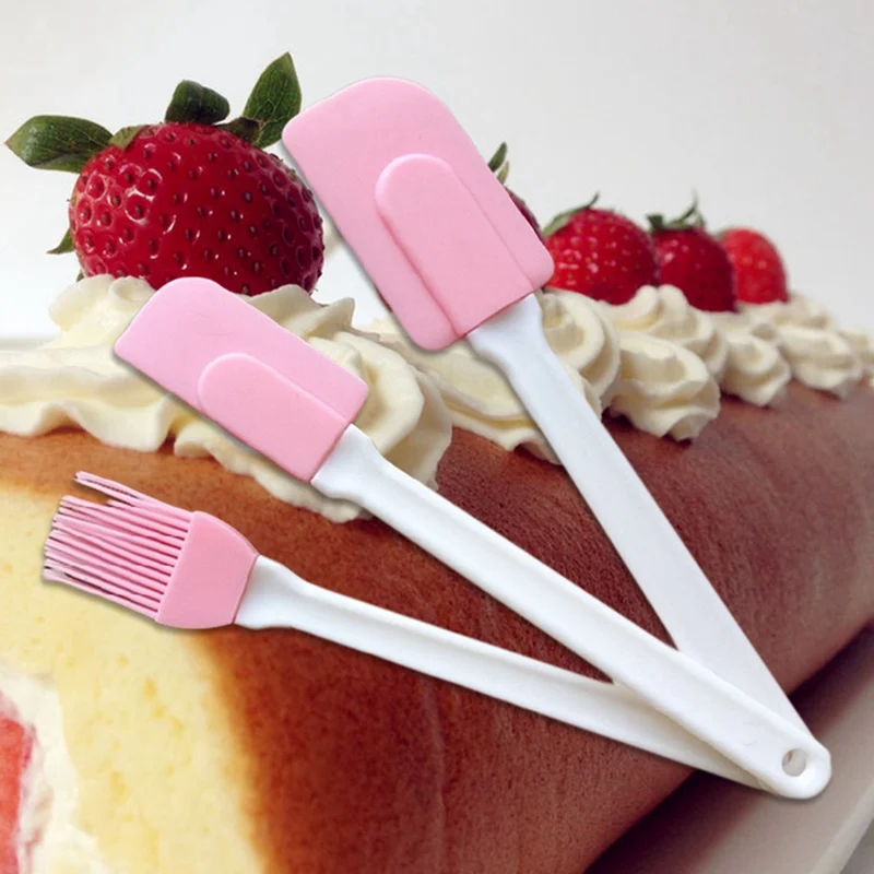 3 шт./компл. розовый Силиконовый бриллиантовый скребок для крема торта