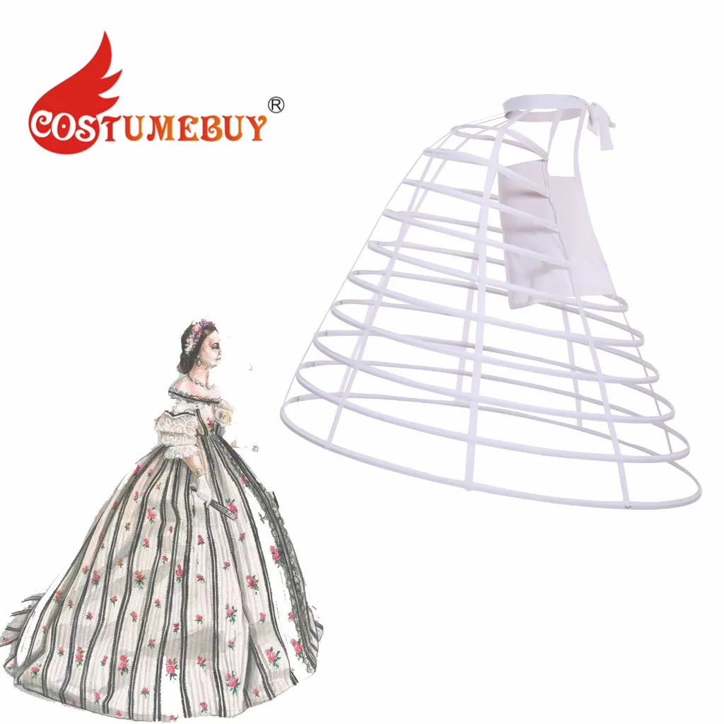 Rococo Dress Cage Bustle Petticoat Women Crinoline Adjustable Pannier Underskirt Lady Gown Dress Birdcage Hoop Petticoat L921